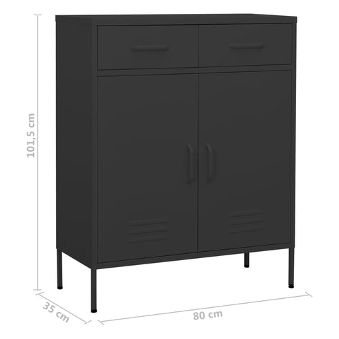Lady Jillian -  Storage Cabinet Anthracite 80x35x101,5 cm Steel - Model 2